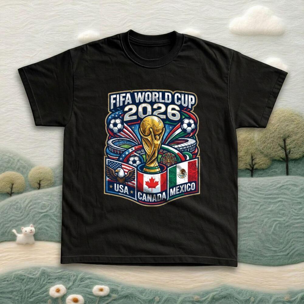 World Cup 2026 Stadium & Supporters Black Graphic Tee